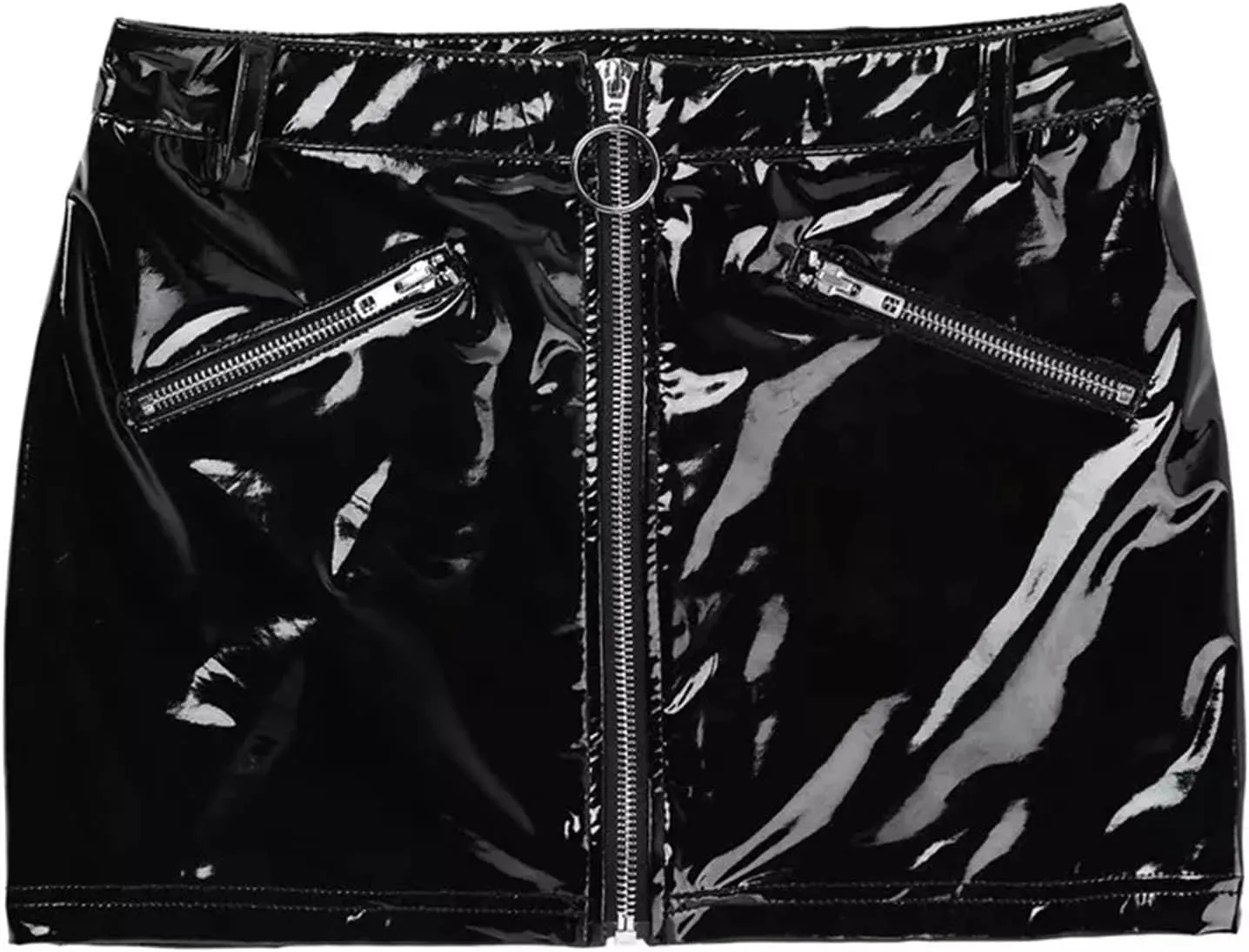 Aivtalk Women's Black Latex Outfit PVC Leathe Wet Look Clubwear Exotic Costumes Party Club Cothes