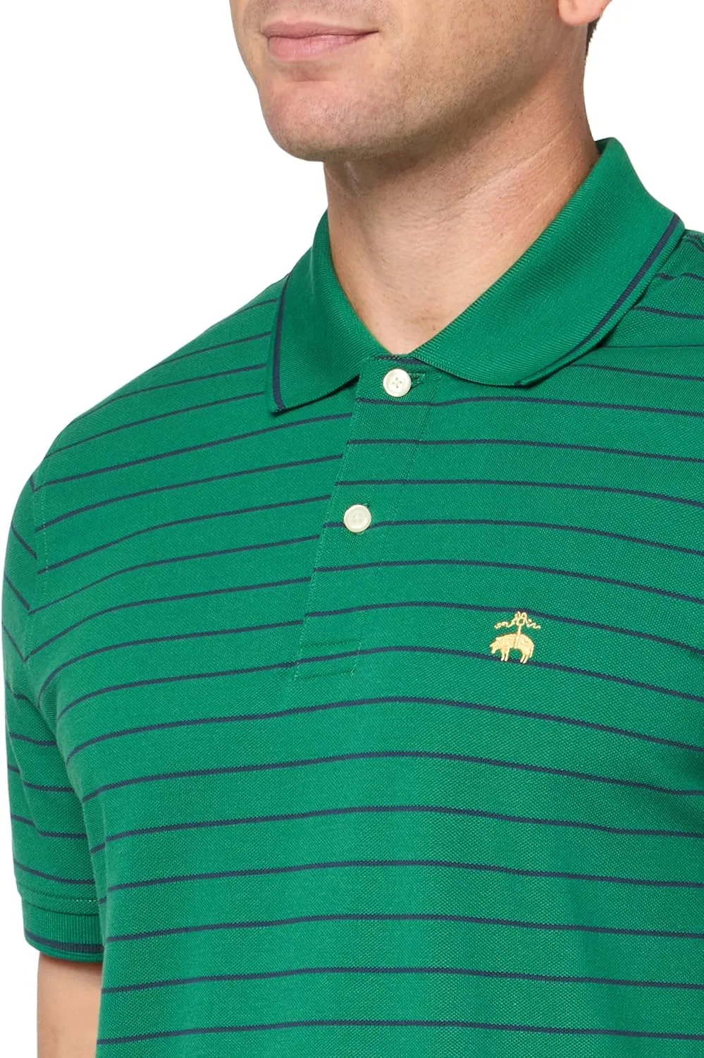 Brooks Brothers Men's Cotton Pique Stretch Logo Short Sleeve Polo Shirt