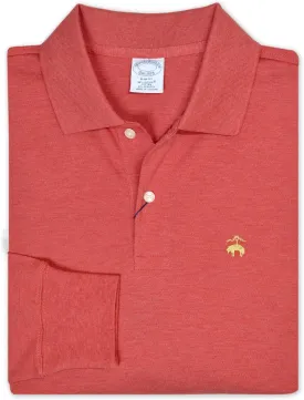 Brooks Brothers Mens Slim Fit Pique Supima Cotton Long Sleeve Performance Polo Shirt,