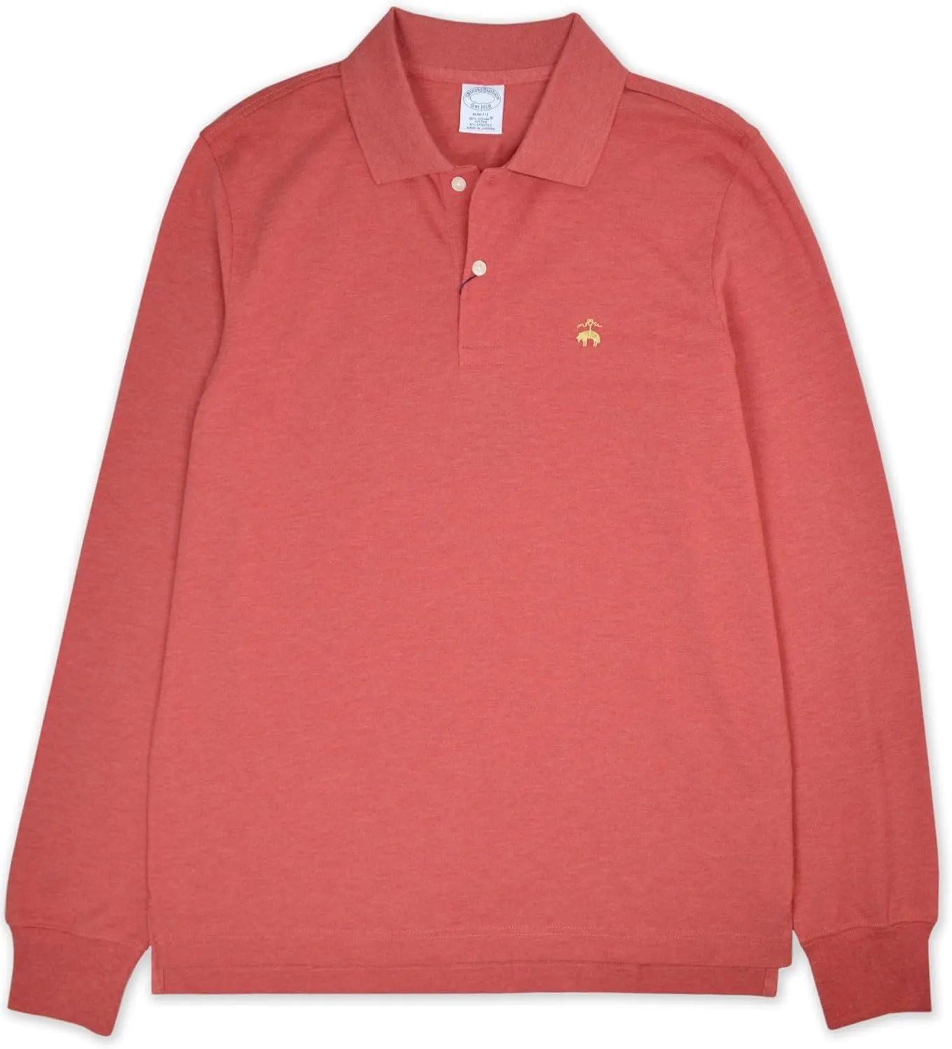 Brooks Brothers Mens Slim Fit Pique Supima Cotton Long Sleeve Performance Polo Shirt,