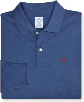 Brooks Brothers Men's Supima Cotton Pique Stretch Logo Long Sleeve Polo Shirt