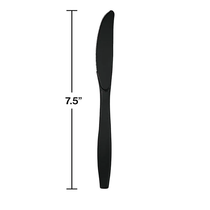 Bulk Black Velvet Plastic Knives (288 per Case)