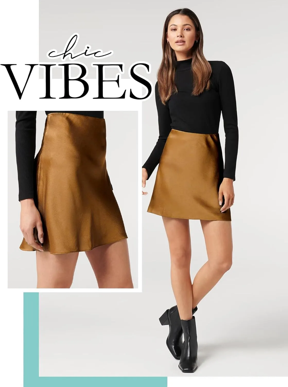 Ezcosplay Women's Satin Mini Skirt Summer High Waisted Elastic Waist A-Line Silk Short Party Skirts
