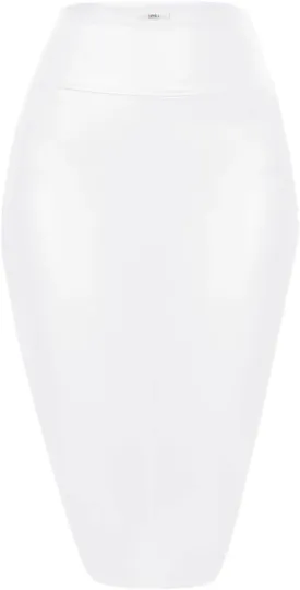 Faux Leather Skirts for Women High Waisted Leather Bodycon Pencil Skirt