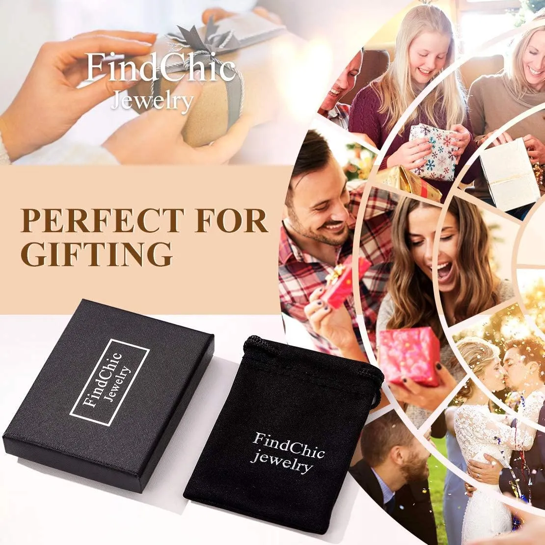 FindChic Handcuff Necklace Padlock Pendant Customized Handcuffs Bracelet Stainless Steel/18K Gold Plated/Black Curb Chain Interlocking 16inch/18inch Friendship Statement Necklace for Girls & Women