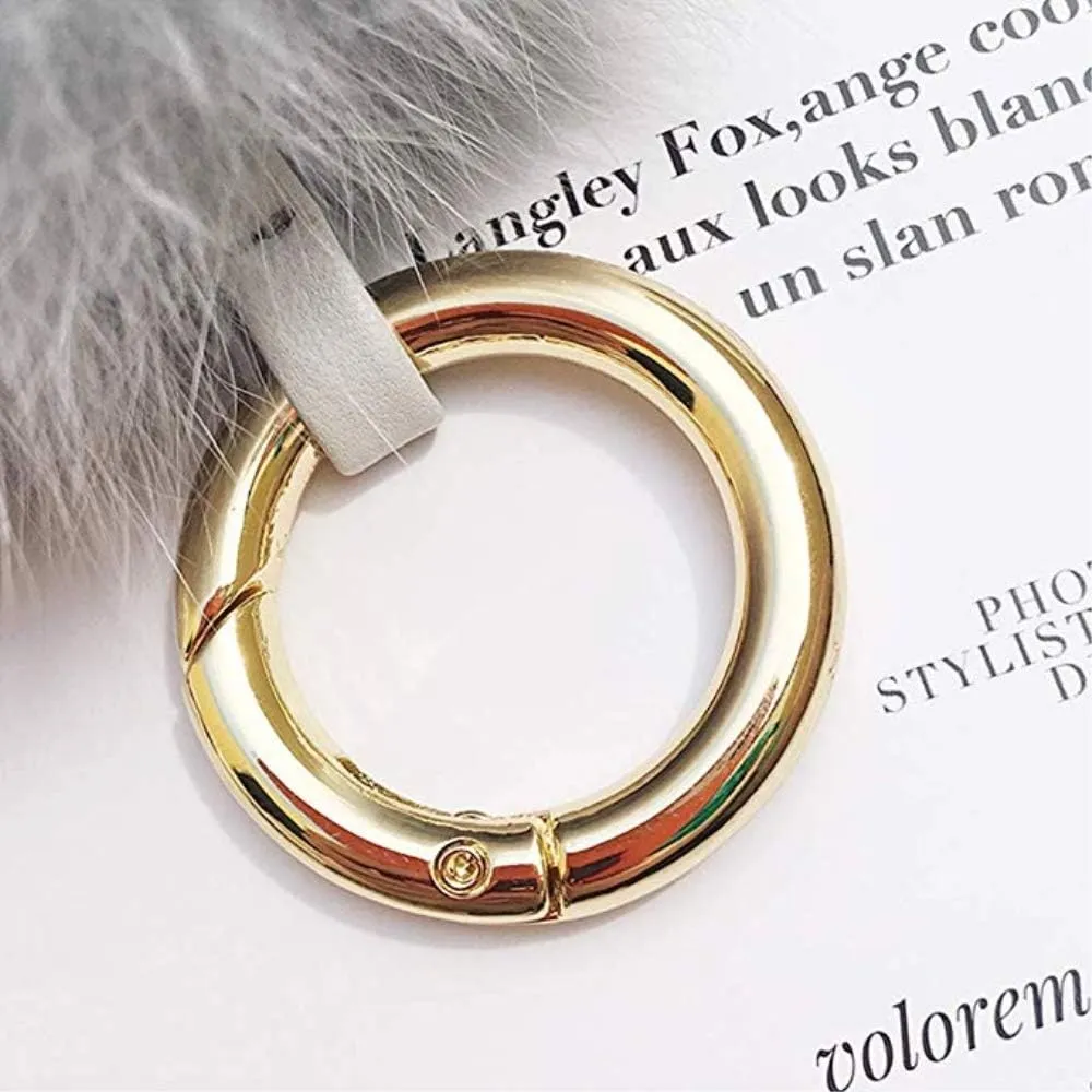 Genuine Fox Fur PomPom Keychain Bag Charm Car Purse Charm Fluffy Fur Ball Handbag Tote Bag Pendant