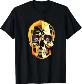 Gold Skull Royal Abstract Art Golden Day of the Dead T-Shirt