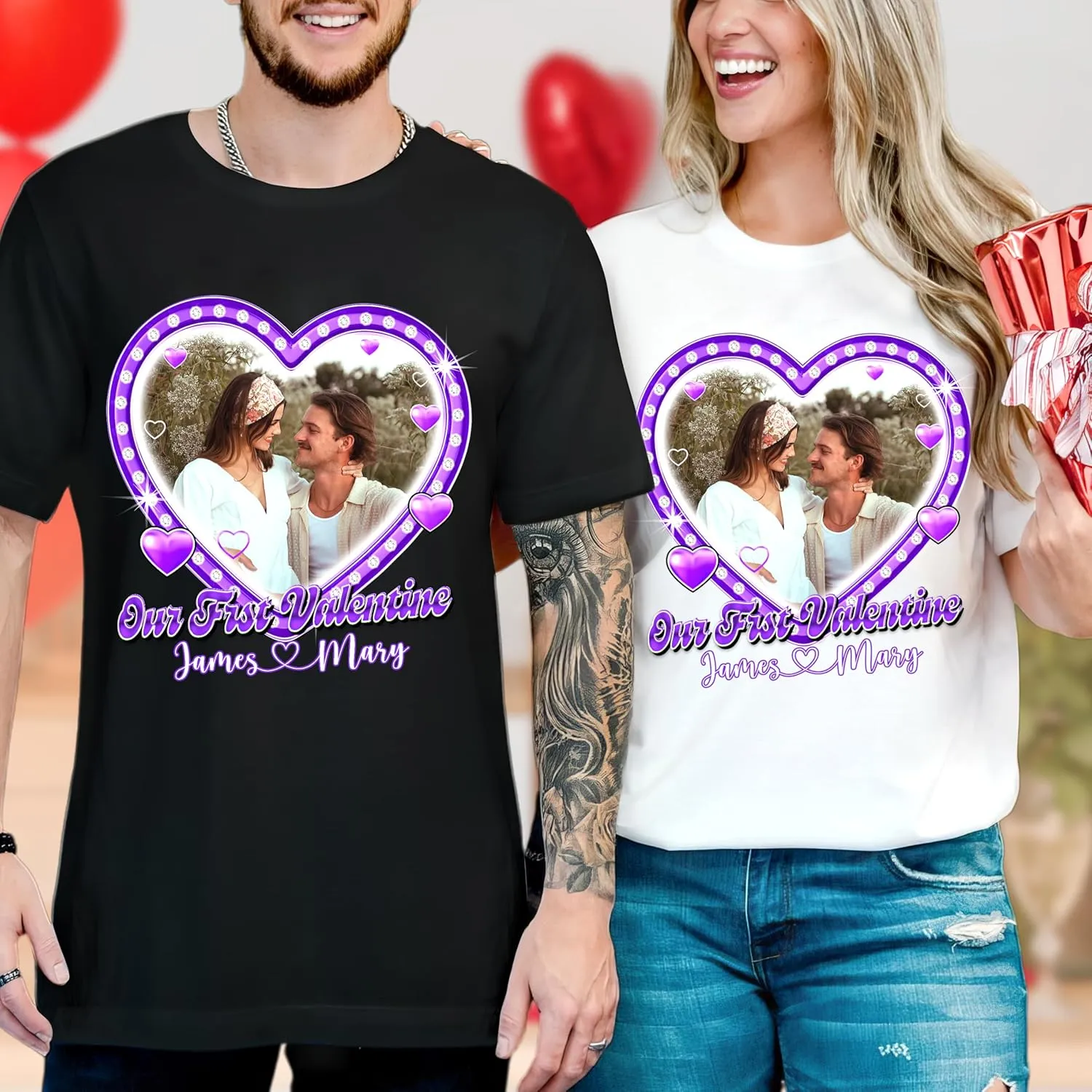 JIX & JOKY Custom Your Own Bootleg Rap Tee Custom Girlfriend Face Shirt for Boyfriend Vintage Birthday Valentine Shirt