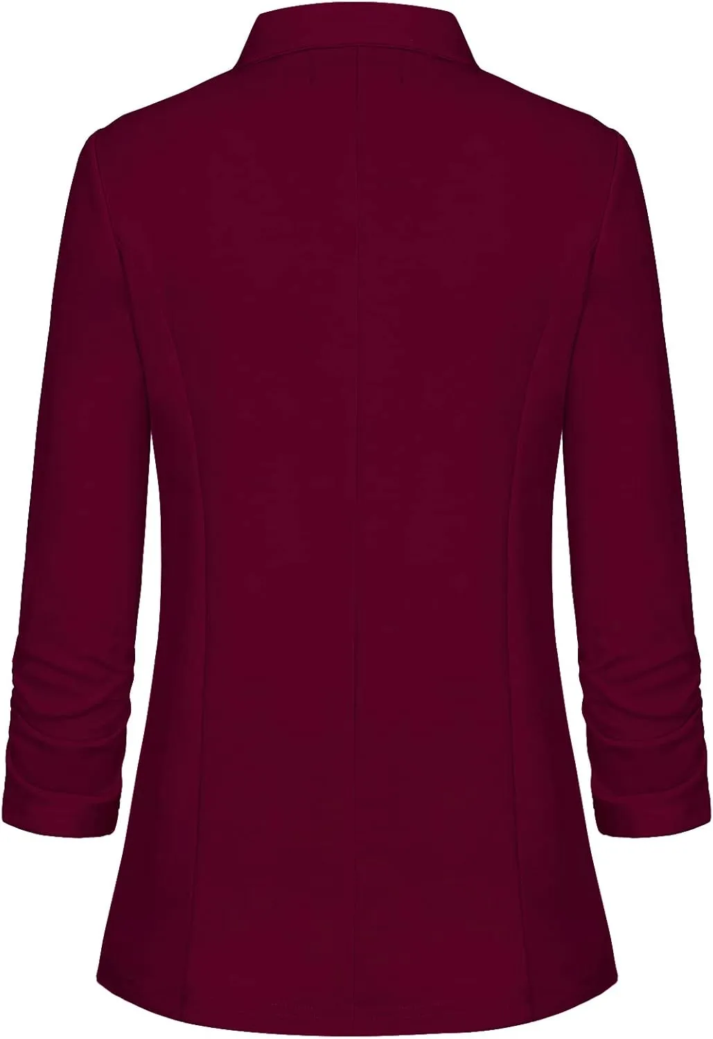 MINTLIMIT Women's Open Front Blazers Ruched 3/4 Sleeve Work Office Blazer Notch Collar Lightweight Jacket with Pockets