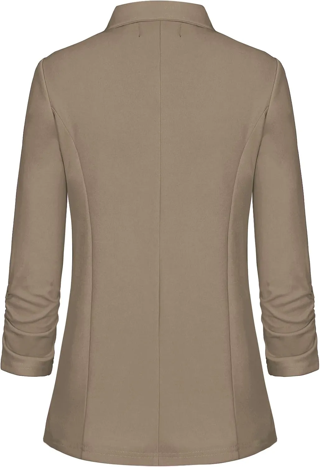 MINTLIMIT Women's Open Front Blazers Ruched 3/4 Sleeve Work Office Blazer Notch Collar Lightweight Jacket with Pockets