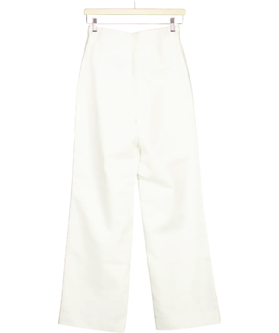 NA-KD White Mid Waist Suit Trousers UK 6