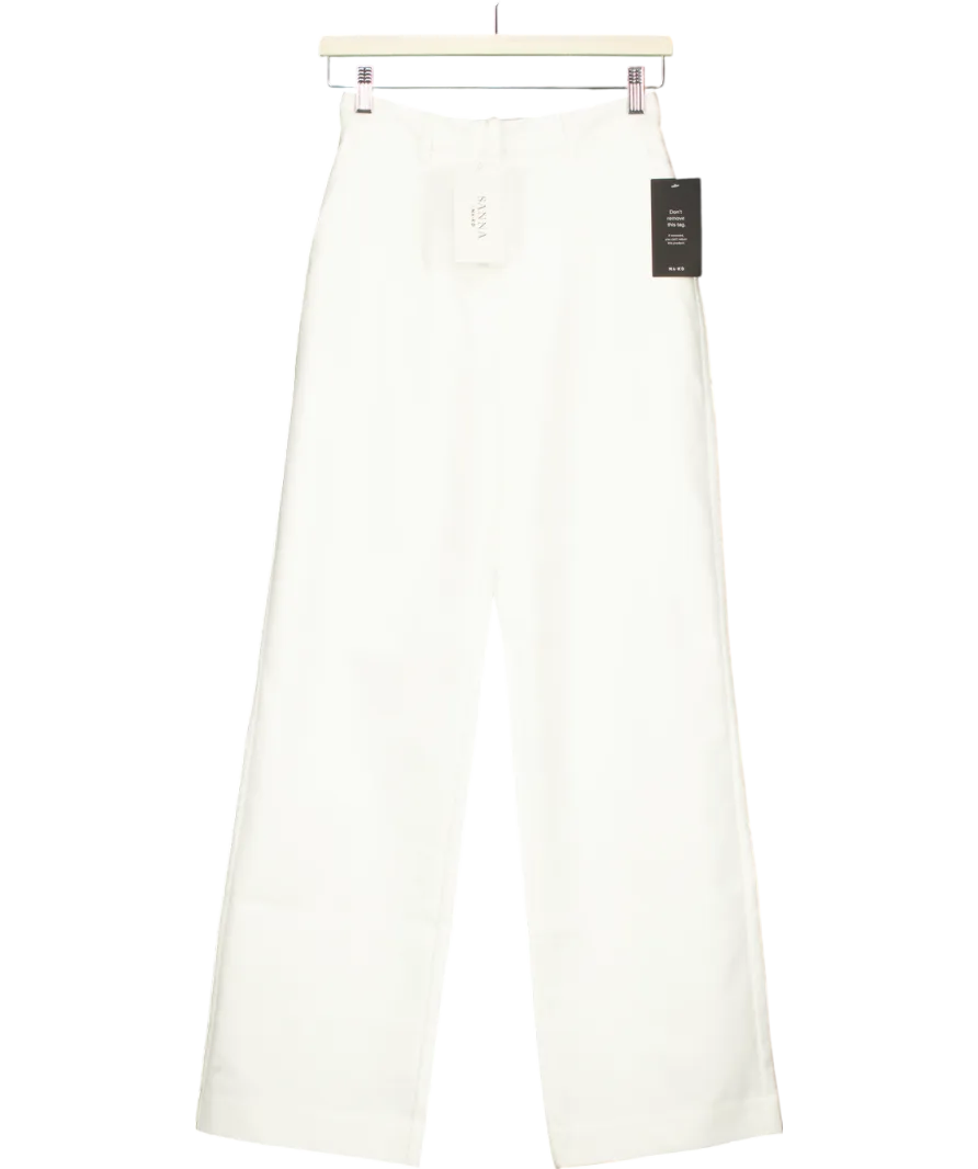 NA-KD White Mid Waist Suit Trousers UK 6