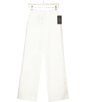 NA-KD White Mid Waist Suit Trousers UK 6