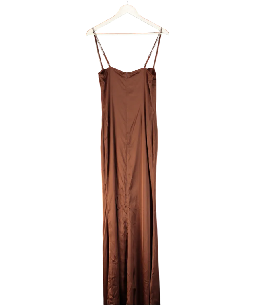 NBD Brown Kalena Embellished maxi dress UK S