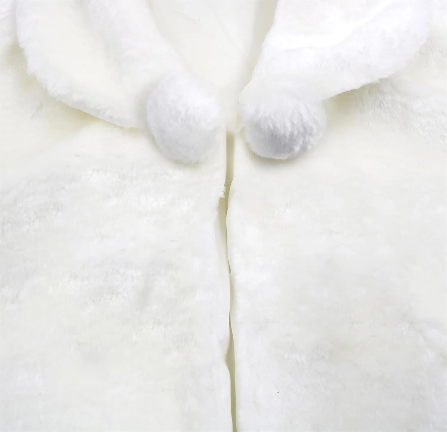 SK Studio Girls Princess Faux Fur Flower Bolero Shrug Party Wedding Dress Up White