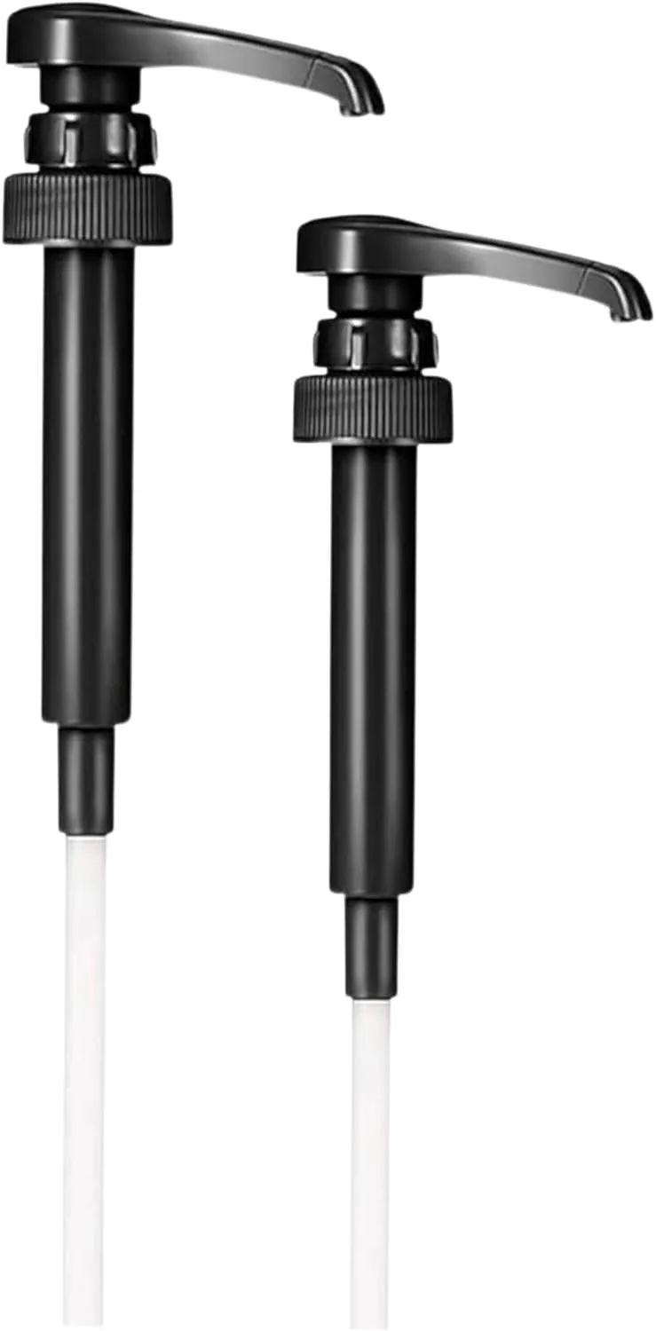 Syrup Pump Compatible with Torani, DaVinci and Skinny Syrups- fits Bottles (25.4 oz-750ml) (Black, Set of 2)