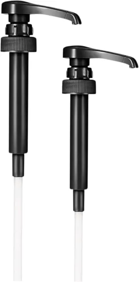 Syrup Pump Compatible with Torani, DaVinci and Skinny Syrups- fits Bottles (25.4 oz-750ml) (Black, Set of 2)