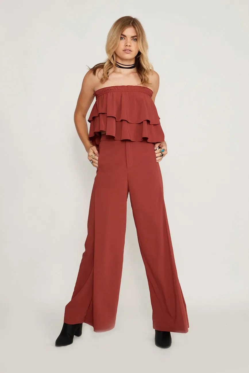 Yasmin Wide Leg Pants Terracotta