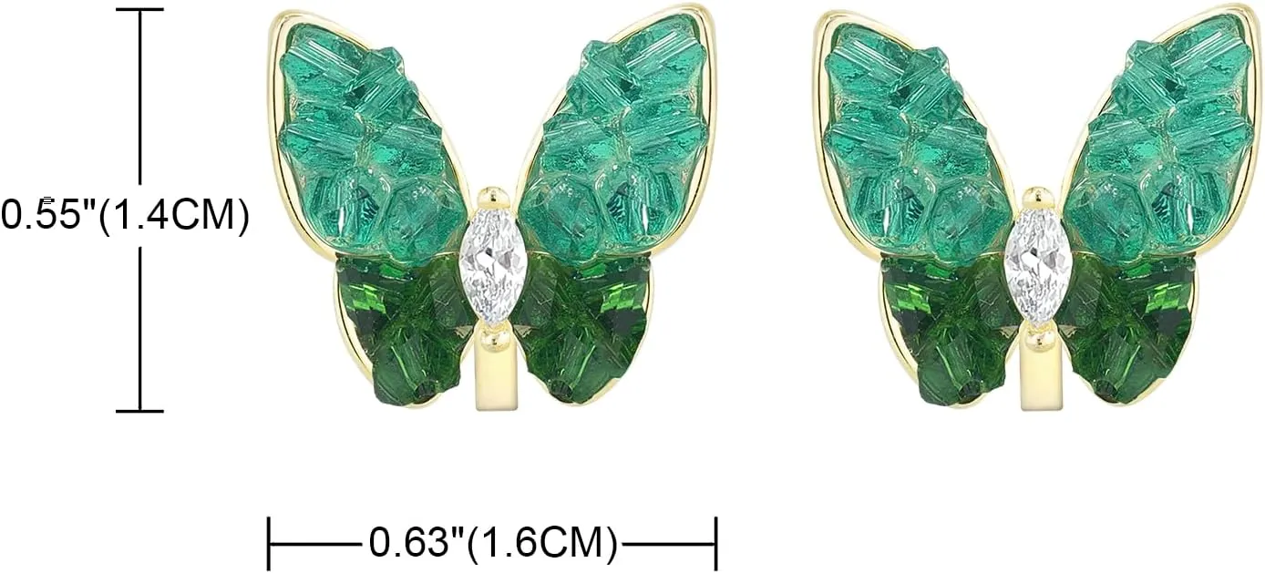 YOQUCOL Butterfly Shape Shell Clip On Earrings Golden Non Pierced Stud for Women